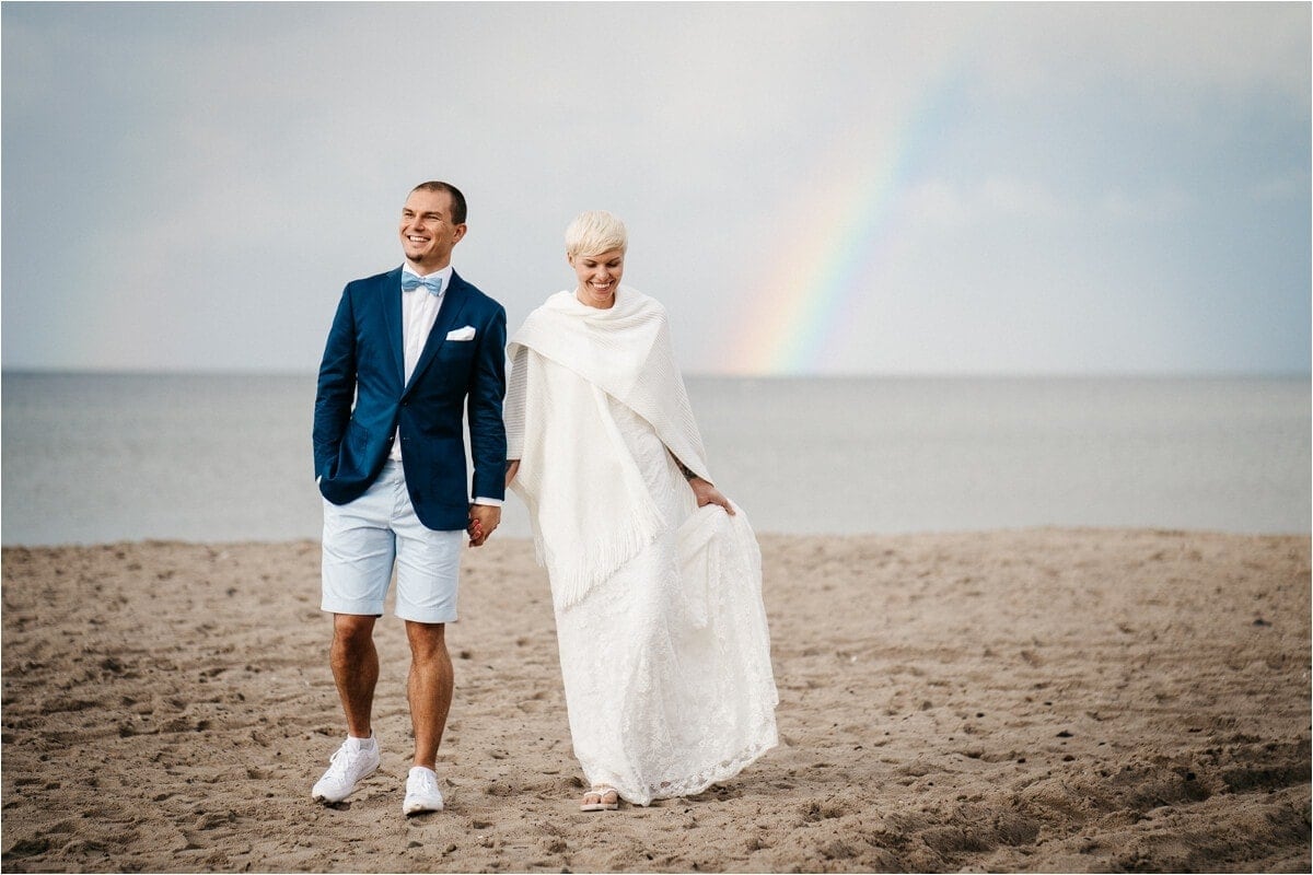 Strandhochzeit mit Regenbogen